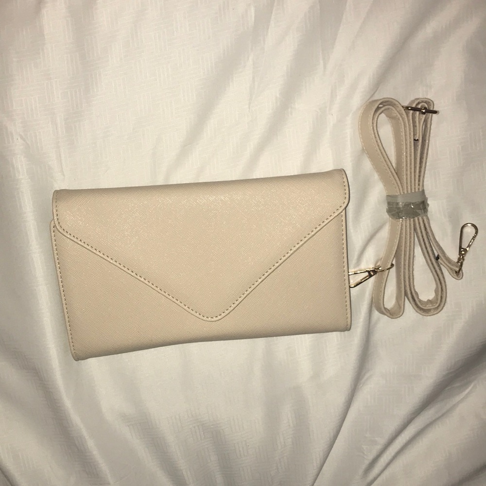 Cream clutch/crossbody